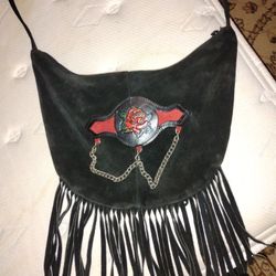 Vintage Black Suede/ Leather Bag 