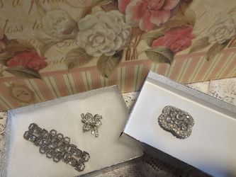 $75.00 - (3) Vintage Rhinstones Broochs - Great "Bundle Price" Offer ONLY For Mother's Day!  Will provide Gift Boxes!