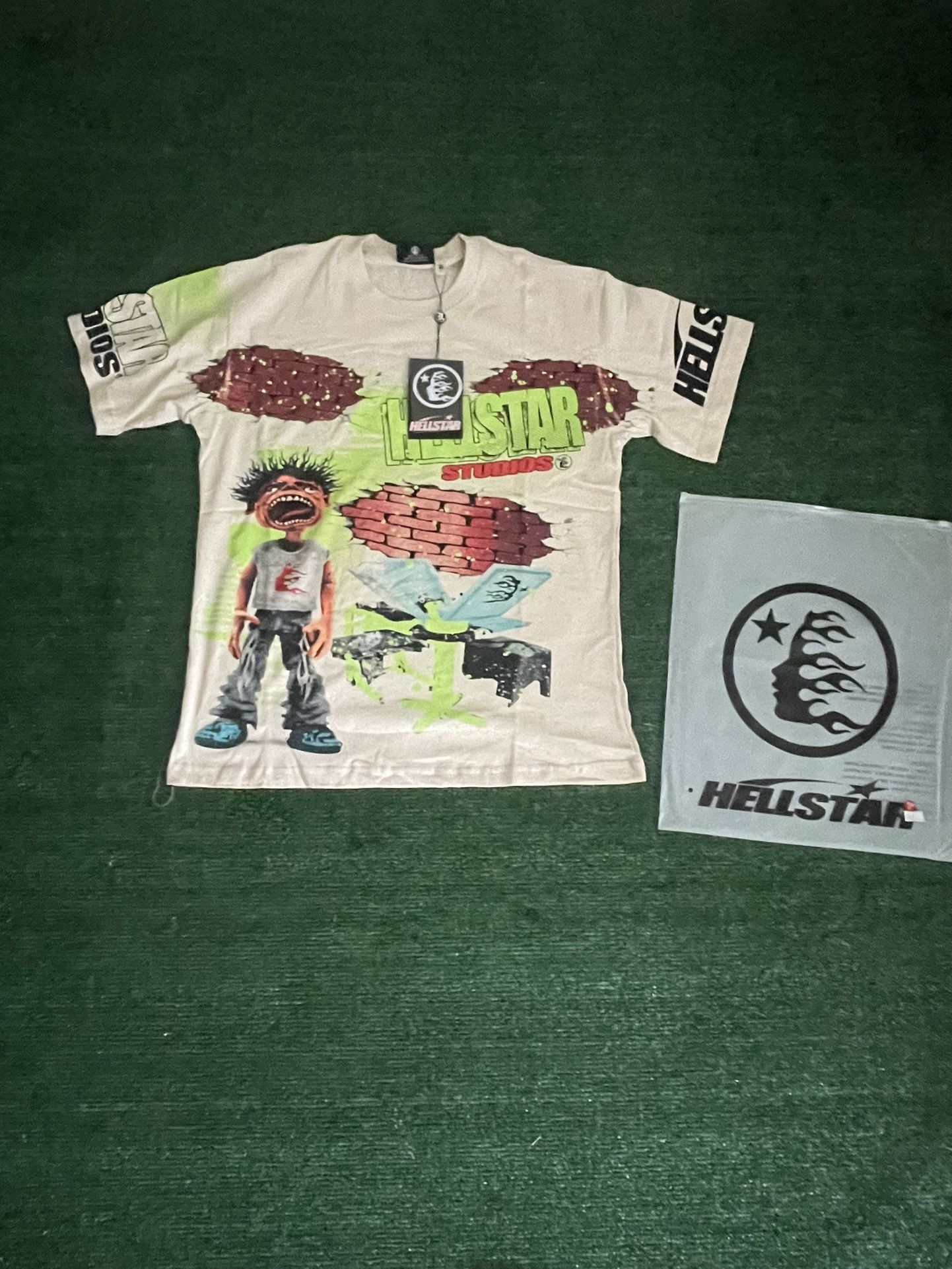 Hellstar Studios Brick Wall T-shirt Cream