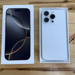 Like New in Box Unlocked iPhone 16 Pro 128GB White Titanium - Bundle!!