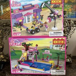 Girls Building Blocks Sets Bundle of 2 Construction Toy