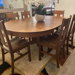 Antique Oak Dining Table And Chairs