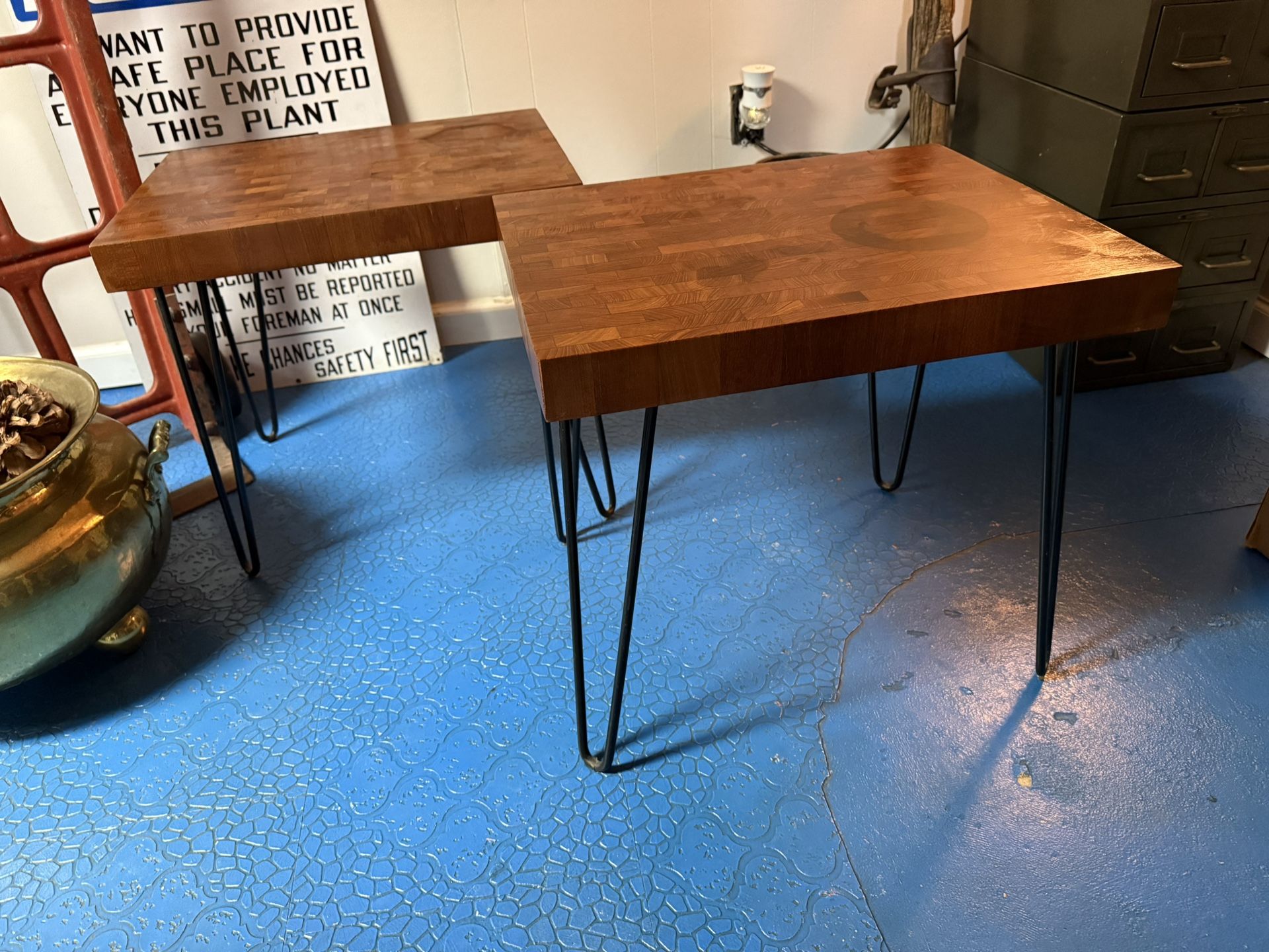 RARE-MCM ATAPCO Hancrafted Siamese TEAK Side Tables