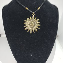 Smiling Brass Sun Pendant 