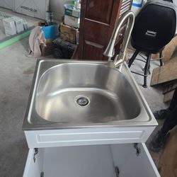 24" Wide x 21.5" deep vanity / laundry sink with faucet