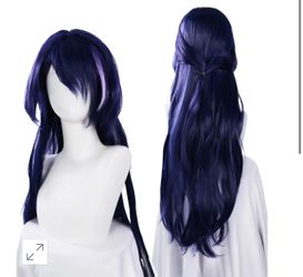 WIG LONG DARK PURPLE AND LIGHT PURPLE HAIR