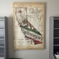 Canvas Very Unique Art State Of California