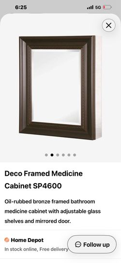 New in the box framed bathroom mirror/ medicen cabinet