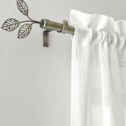 Pickup From LebanonTN 37087..Brass Curtain Rod for Windows 72 to 144" Long, 1 inch Diameter, Metal Single Adjustable Telescoping Curtain Pole with Lea