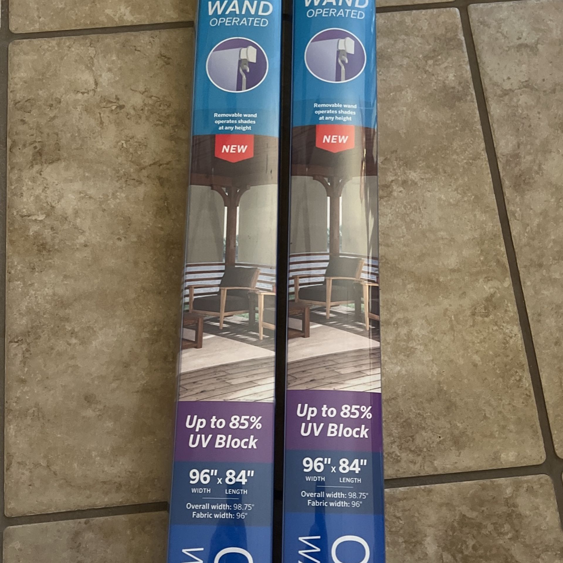 New Outdoor Roller Shades, 96” X 84”