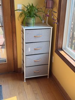 4 Drawer Dresser — Grey, White, and Wood