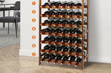 VEVOR 48 Bottle Stackable Modular Wine Rack, 8-Tier, Floor Freestanding Wine Storage Rack,