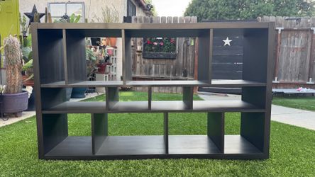 IKEA Kallax brown black shelving unit