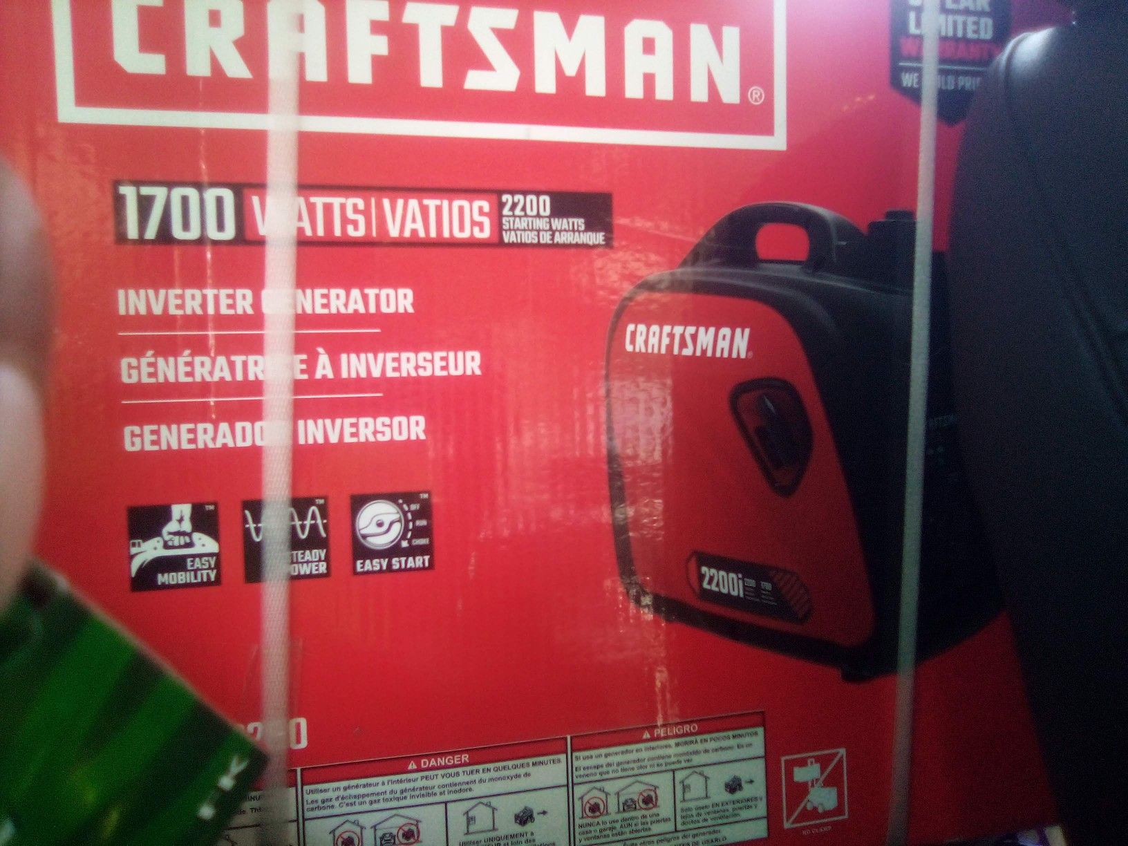 Craftsman 1700watt generator 2200 start power