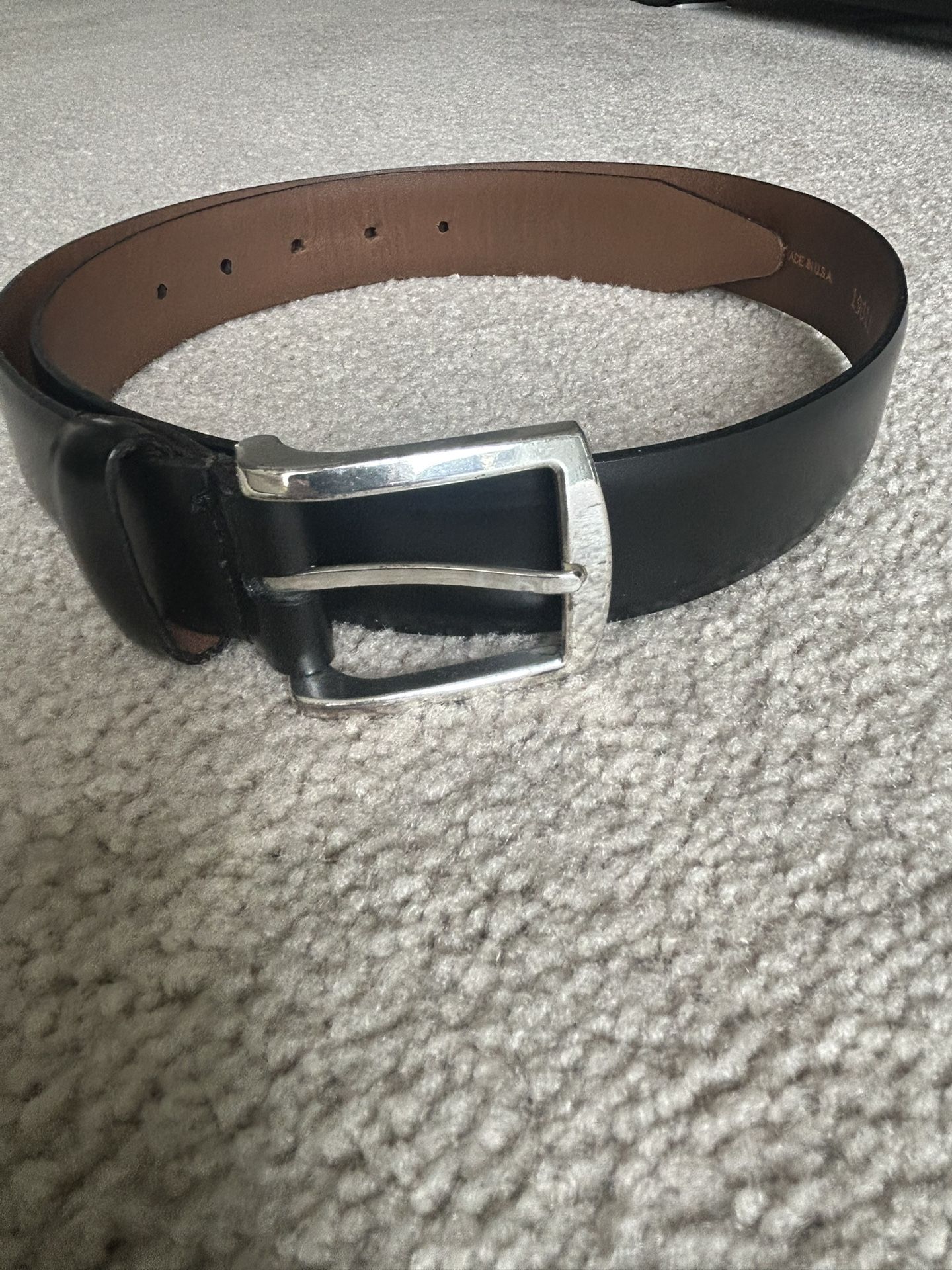 Allen Edmonds Black Leather Belt 34