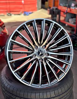 🌟NEW 19” MERCEDES BENZ WHES BLK MACHINE FACE 5x112 RIMS + NEW TIRES WHEEL & TIRE PACKAGE IN STOCK