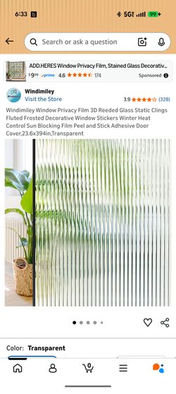 Reeded Frosted Window Privacy Film - Clear