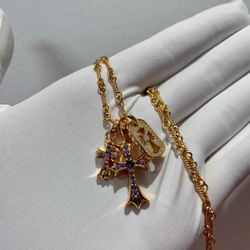 chrome hearts 22k gold tiny e babyfat