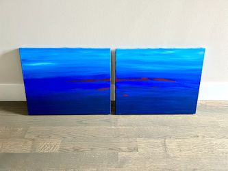 Two modern acrylic canvas paintings