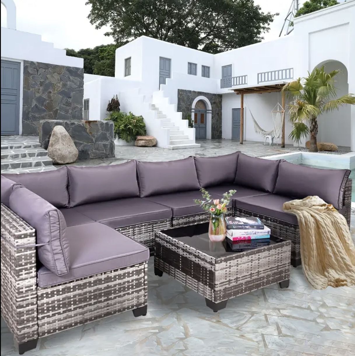 Brand New Gray Patio Sectional Outdoor Furniture Patio Set,All Products : American Fashion Style Bags On Sale
