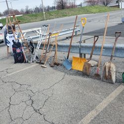 Shovels, Pitchforks, Hoes, Tools, Nuts /Bolts Cords! 
