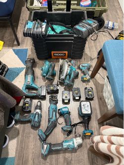Makita tools and ridgid toolbox