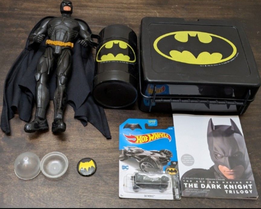 The Dark Night Action Figure, Sealed Die Cast Toys, Lunchbox, & Thermos.