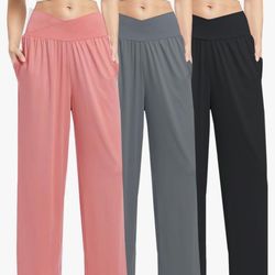 NWT Wide Leg Crossover Pants (3 pack)
