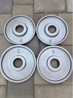 2 pairs of 5 pound Olympic weights