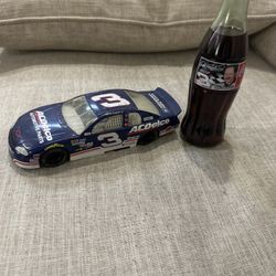 Dale Earnhardt Vintage Coca Cola Bottle And Earnhardt Jr Die Cast Race Car