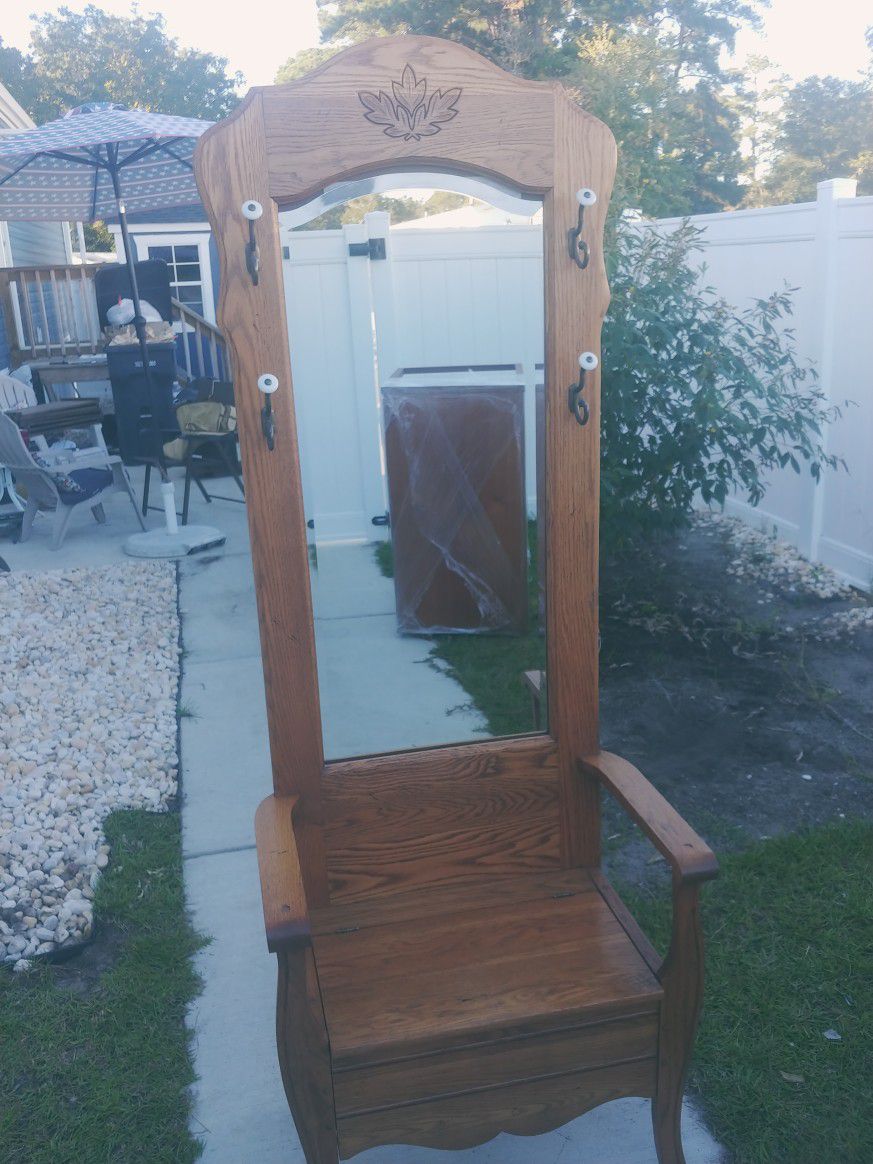 Antique Amish Hall Tree Chair