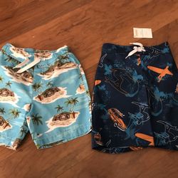 Two pairs Brand New Gymboree swimming shorts