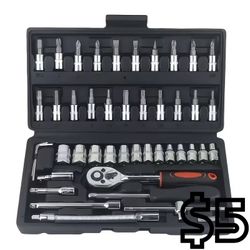 [NEW] 46 PCS Socket Ratchet Wrench Set