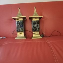 Vintage 1950's Clump Glass Lamps $100 Or  BEST Offer