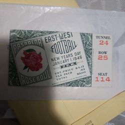 Old Rose Bowl Ticket  1946  