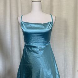 Blue Silky Dress (small)