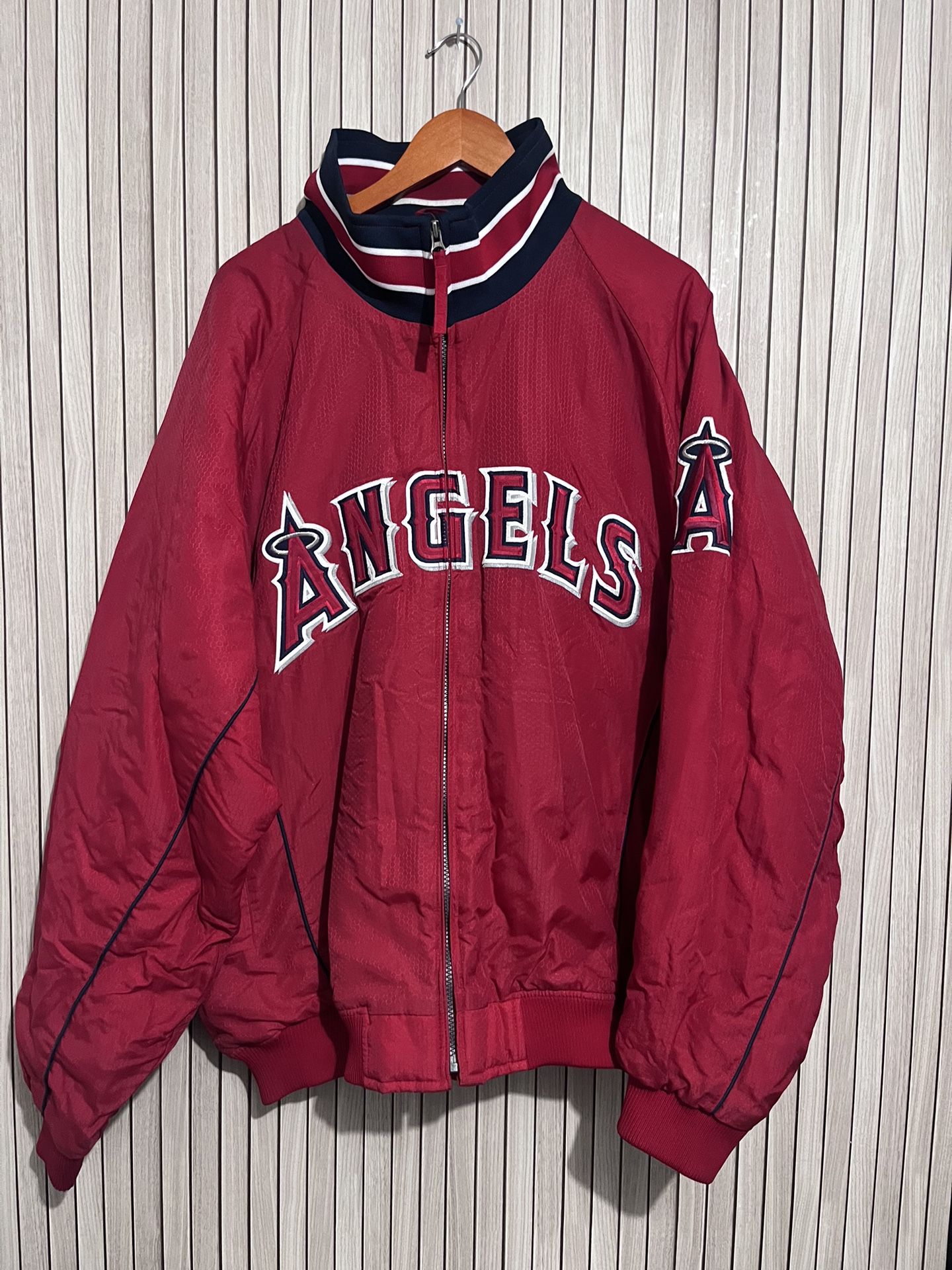 Angels Majestic Jacket Zipup Coach Dugout Men’s 2XL Authentic MLB Baseball Sports 