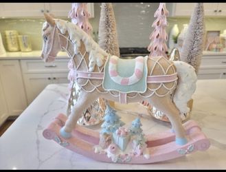 Pastel Gingerbread Christmas Rocking Horse 