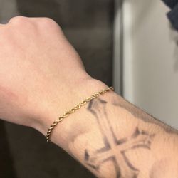 10K Gold Plated Rope Bracelet