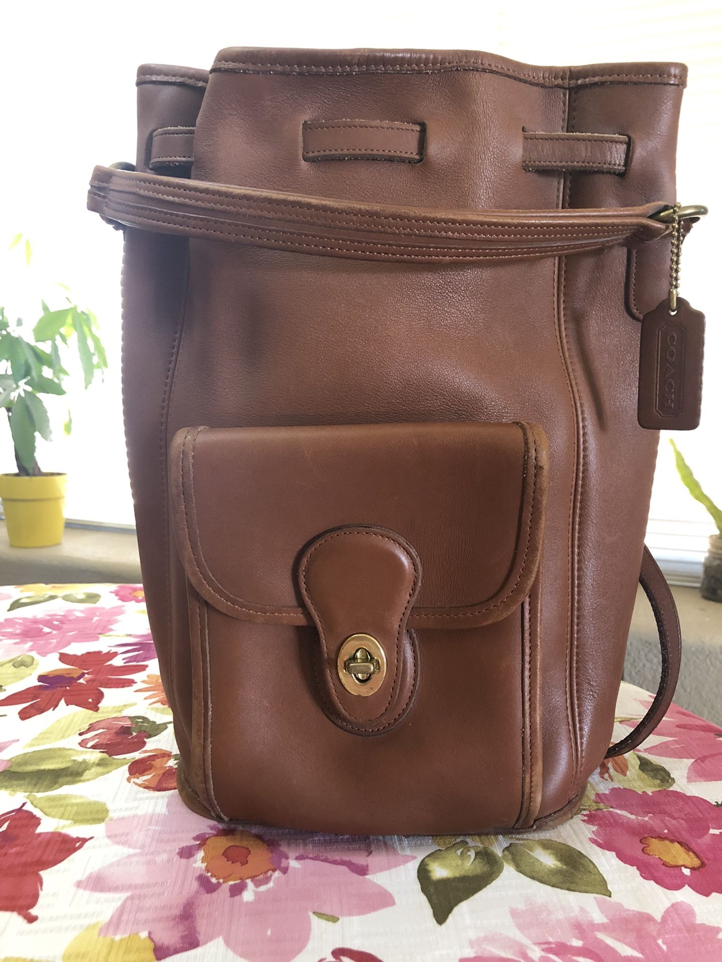 Vintage Tan Coach Backpack B7C-9992