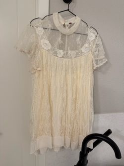 Free People beige lace dress M