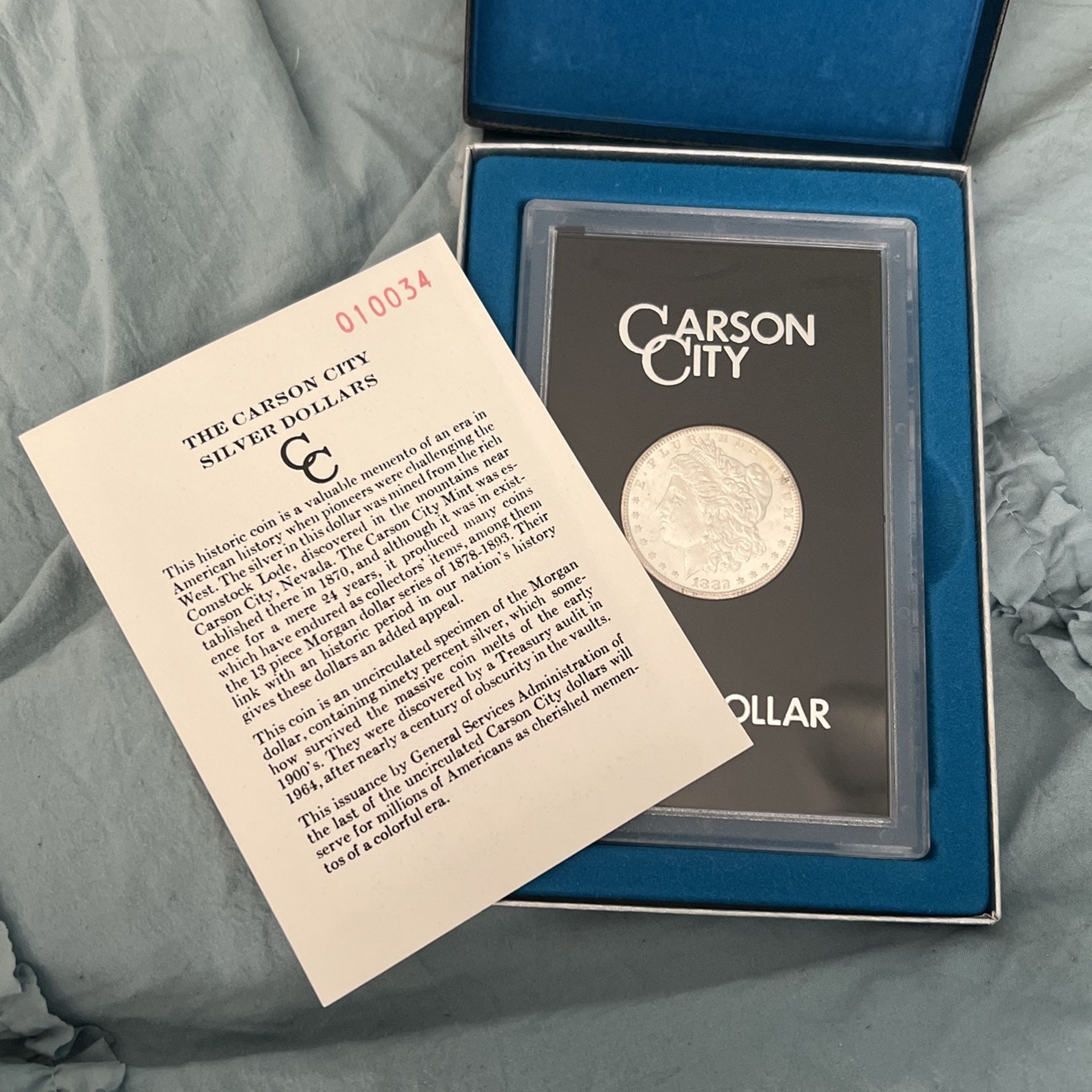SUPER RARE CARSON CITY US MORGAN SILVER DOLLAR NEGOTIABLE