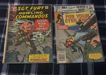 Vintage Marvel 2-Book Action Lot: Sgt. Fury & James Bond (1971–1981)