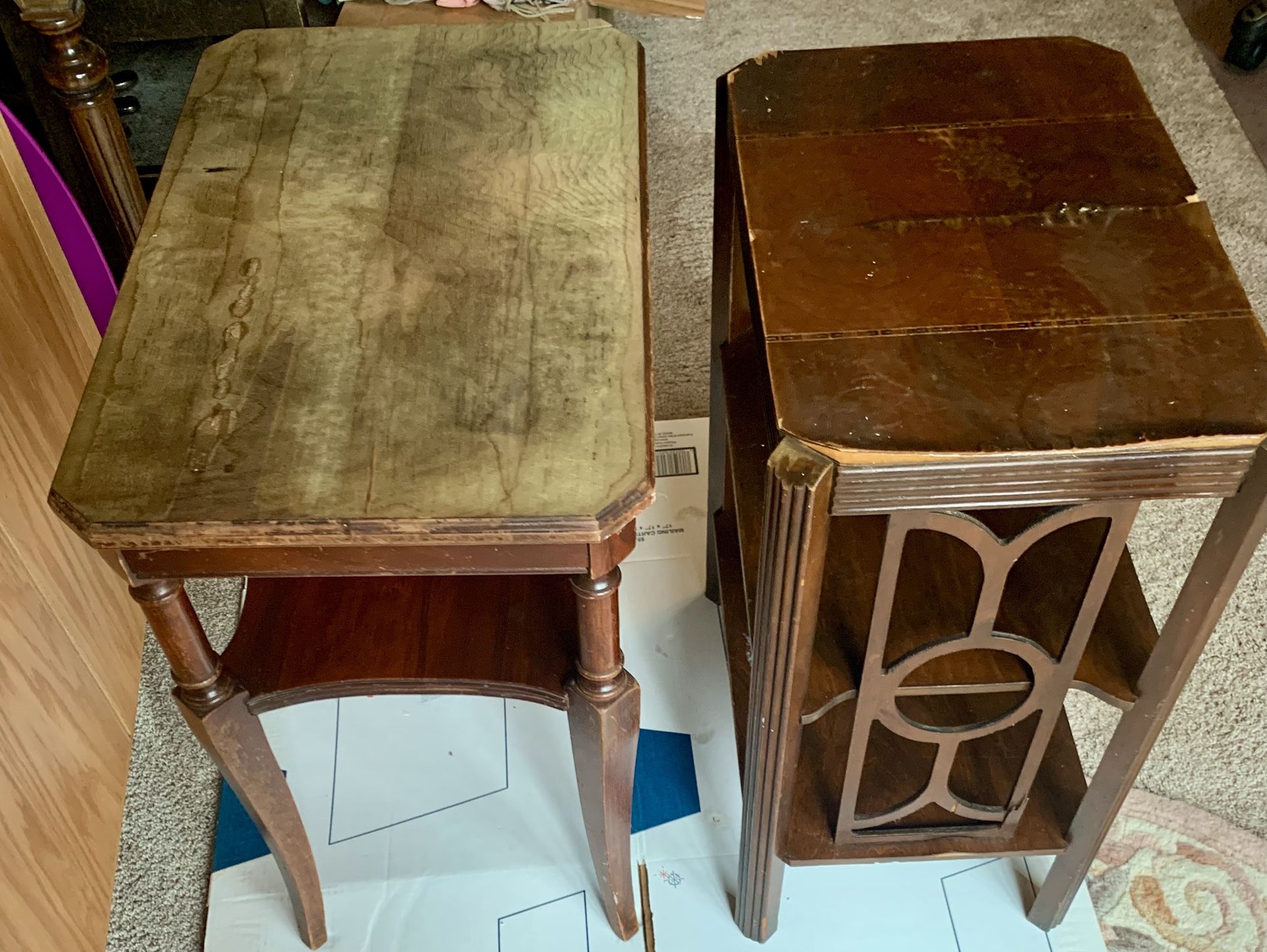 Vintage Wood End Tables