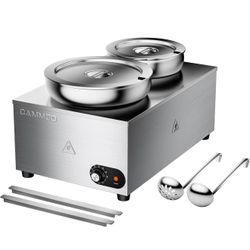 20qt 2-in-1 Electric Soup Warmer and Steam Table Food Warmer, 1200W Stainless Steel  A-17