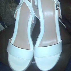 White Wedge Heels , Brand New $7