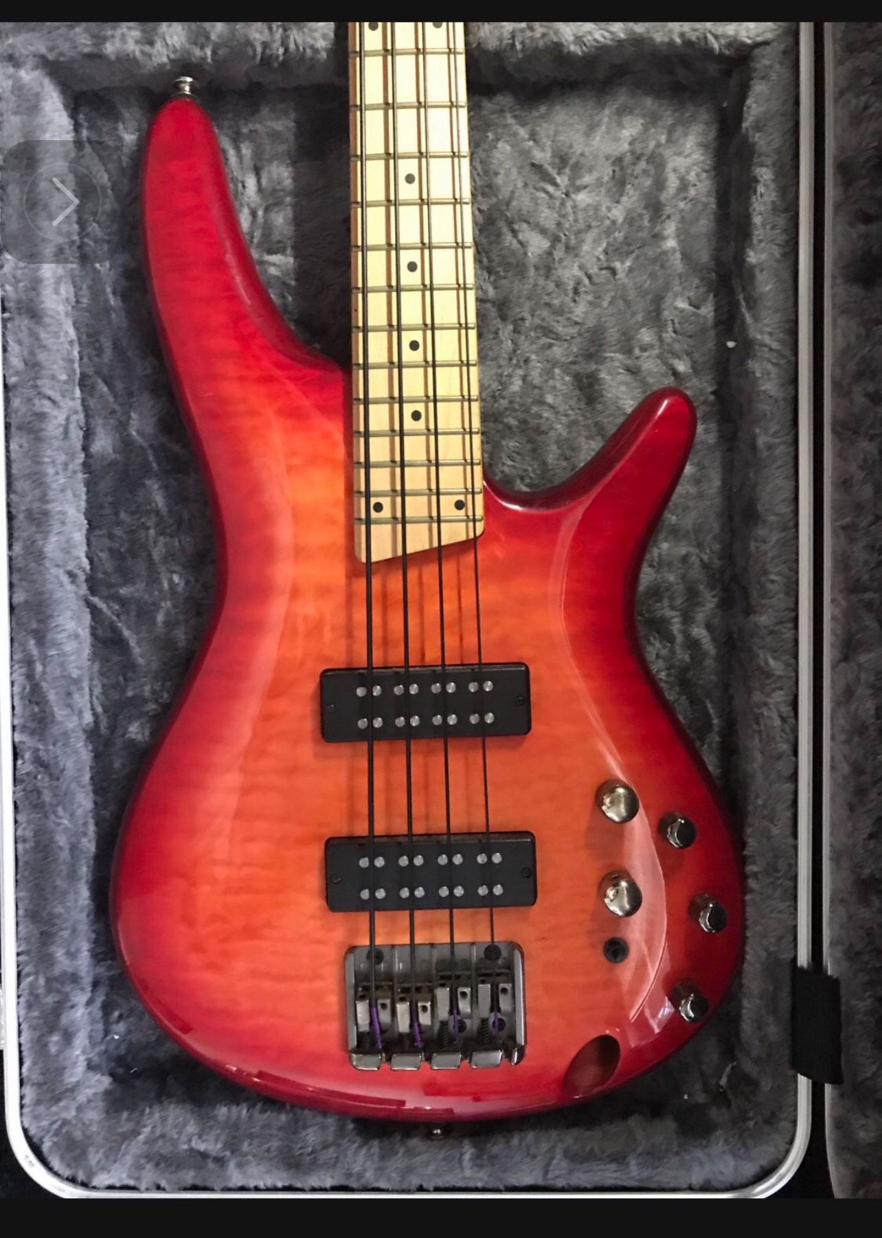 Bass Guitar-Ibanez SR400EQM Quilted Maple Neck W/ Gator LED Case - $399 - OBO