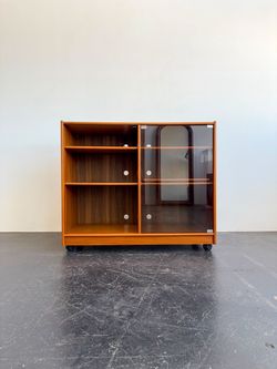 Vintage Danish Media Cabinet on Casters – Hi-Fi & Record Storage