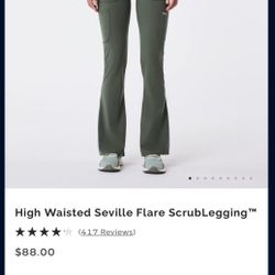 High Waisted Seville Flare Scrub Pants