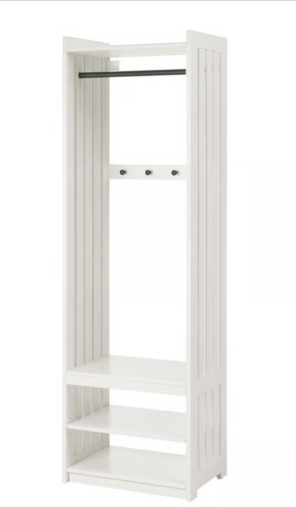 IKEA PANGET Coat Rack with Shoe Storage – White, 75” Tall